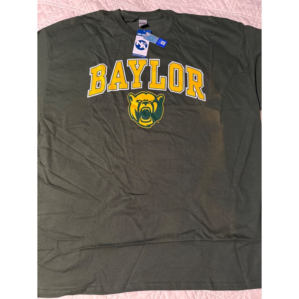 New Agenda Baylor Bears NCAA T-Shirt Mens 2XL Green Heavy Cotton Graphic Tee NWT
